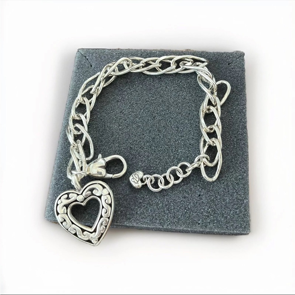 Brighton Contempo Love Heart Silver Tone Bracelet